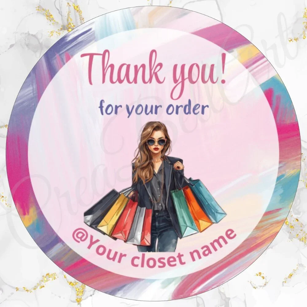 120 Pack Glam  Personalized Thank You Cards & Stickers